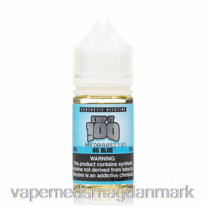 Vape Uden Nikotin Og Blå Salt - Hold Det 100 - 30ml 50mg